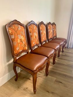 8 Vintage French Provincial Style Dining Chairs