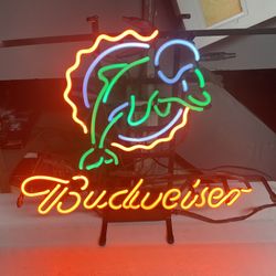 Miami Dolphin Budweiser Neon Light