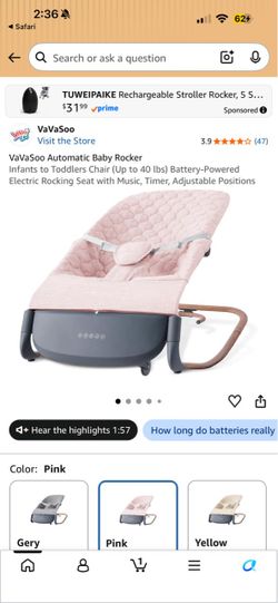 Pink baby rocker