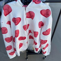 Awful Lot Of Cough Syrup Heart Zip Up Hoodie Authentic