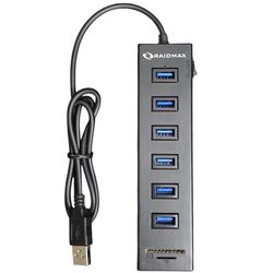 6-Port USB 3.0 Hub SD/TF with 5.9 Inch Cable, 5Gbps Data Transfer for Laptop, PC, MacBook, Mac Pro, Mac mini, iMac, XPS, Xbox, Flash Drive and More