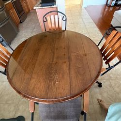 Dining Room Glass Top Table With 4 Chairs