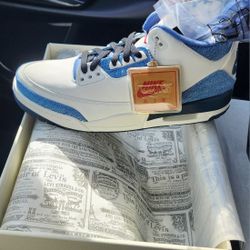 Air Jordan 3 X Levi's Deniem Blue "Sail" 12 Men