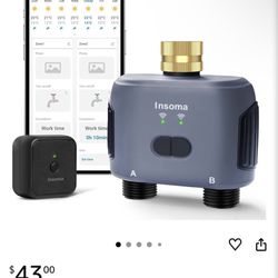 WiFi Water Timer for Garden Hose with Brass Inlet,Smart Hose Timer with WiFi Hub, APP & Voice Control, Up to 20 Watering Plans, 2-Zone Sprinkler Drip 