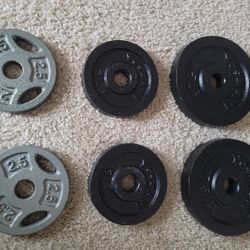 2×7.5lbs 2×3lbs 2×2.5lbs (26lbs Total) Weights Plates Standard Barbell 1inch 