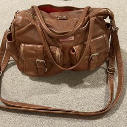 Lily and Jade Brown Leather Diaper bag