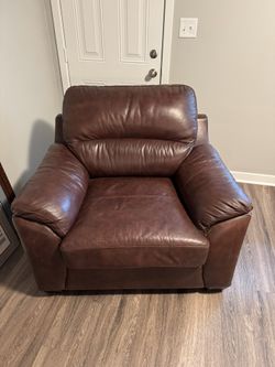 Large Brown Leather Chair