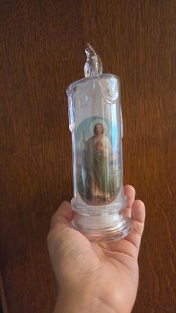 Saint Jude /San Judas Plastic Candel Battery Operated