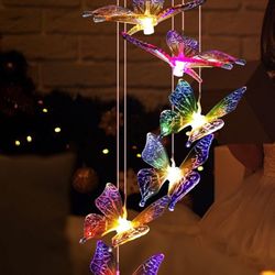 LED butterfly wind chime, new: $