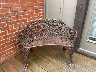 Patio Garden Bench 38 Inch Outdoor Brown Loveseat Chair with Armrests