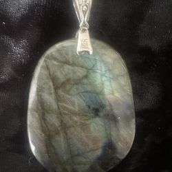 Labradorite Necklace Enhancer Pendant - Sterling Silver 
