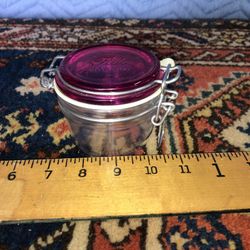 Bormioli Rocco Fido Wire Bail Glass Jar Red Lid Italy 