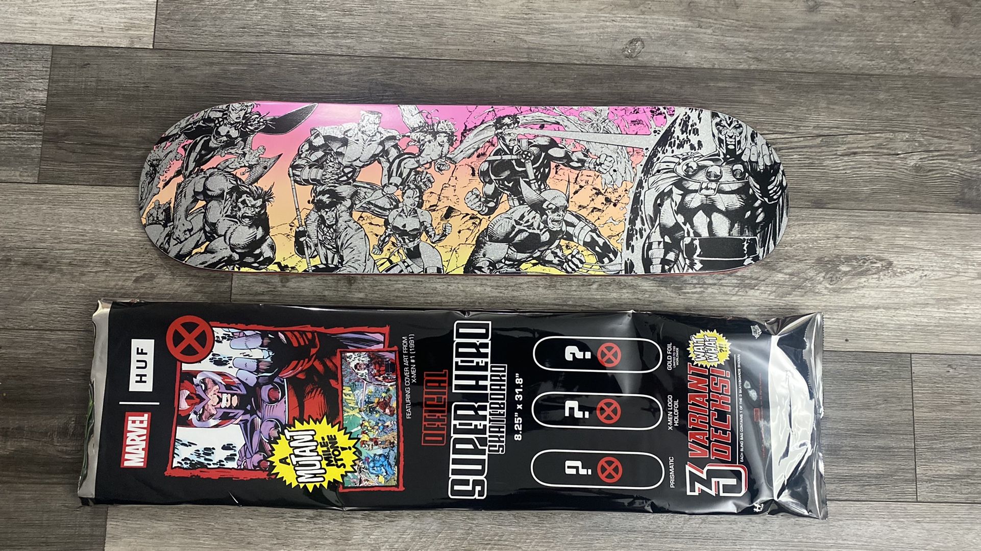 Huf x Marvel X-Men Jim Lee Comic Cover Prismatic Skateboard Deck