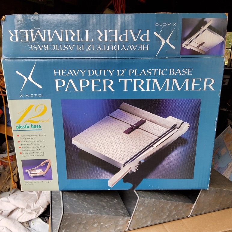 X-ACTO 12 INCH HEAVY DUTY PAPER CUTTER, OPEND BOX