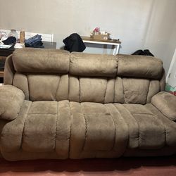 Reclining couch, Love seat and ottoman