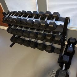 5-50lbs Dumbbells w/Rack 