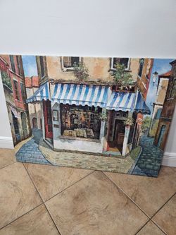 Italian Street Scene Canvas Wall Art 4'x3'