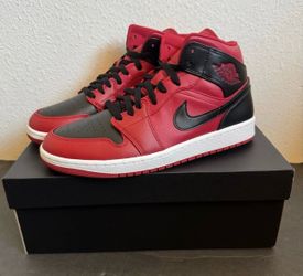 Air Jordan 1 Mid [554724 660] Gym Red, Black-White Rouge GYM New