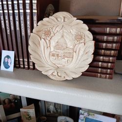 Vintage Syroco Wood Plate U.S.CAPITOL