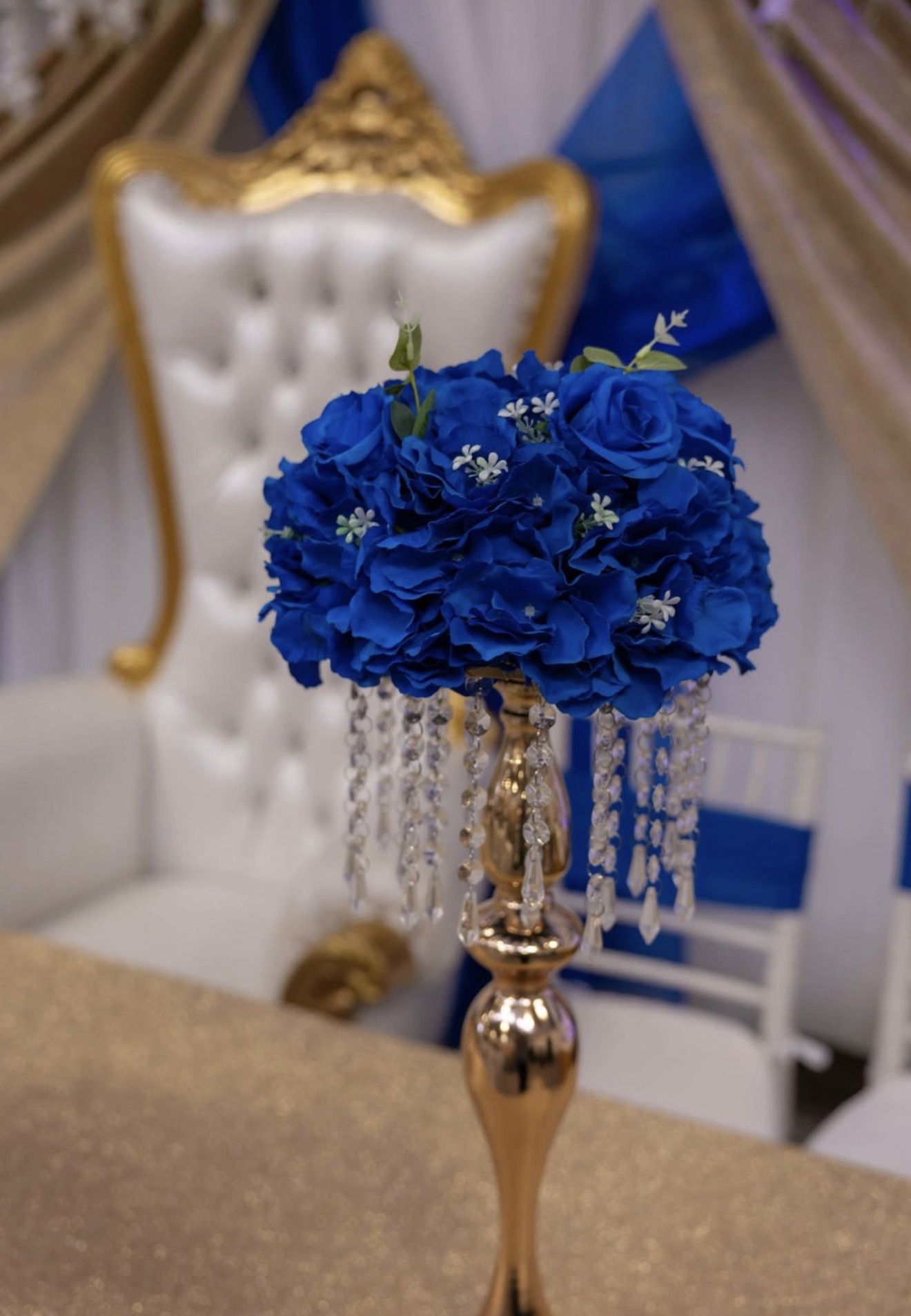 blue and gold centerpiece-20pieces