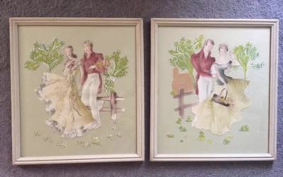 Whimsical Vintage 1960's Cut/3D Pictures by Bernard/MCM/French Provincial