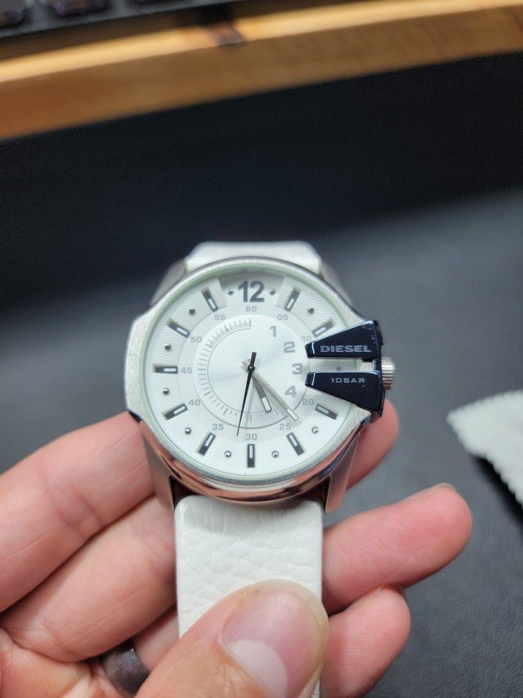 Diesel Watch White Leather