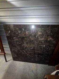 Real Marble Top Kitchen Table W / 2 Chairs 