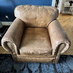 “Ralph Lauren” style Brown leather club chair
