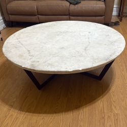 Coffee Table Marble And Steel Base 