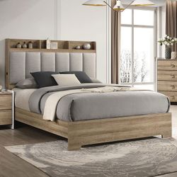 Dusty Oak brand new bed frame Box Spring Needed with usb port to charge firm price Queen $299 King $380