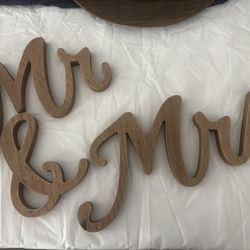 Wooden Mr & Mrs Wedding Signs All 3 For $8