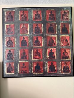 Modern Buddha Wall Art – Textured Canvas Painting (Framed) – Zen/Spiritual Decor
