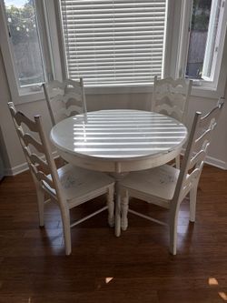 Shabby Chic white farm house wood dining set