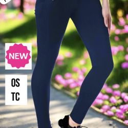 NEW Womens Navy Blue Pocket Leggings Soft As Lularoe OS/TC