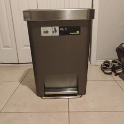 simplehuman 45L Rectangular Liner Rim Plastic Step Trash Can