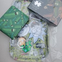 Rick And Morty Accesories, Wallet, Puzzle, Keychain