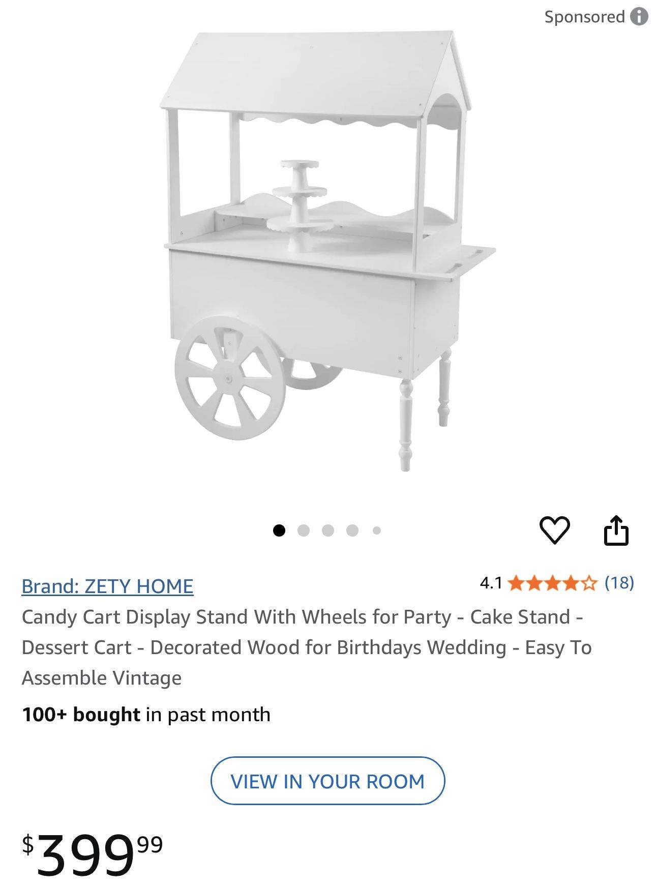 Candy Cart White 100$