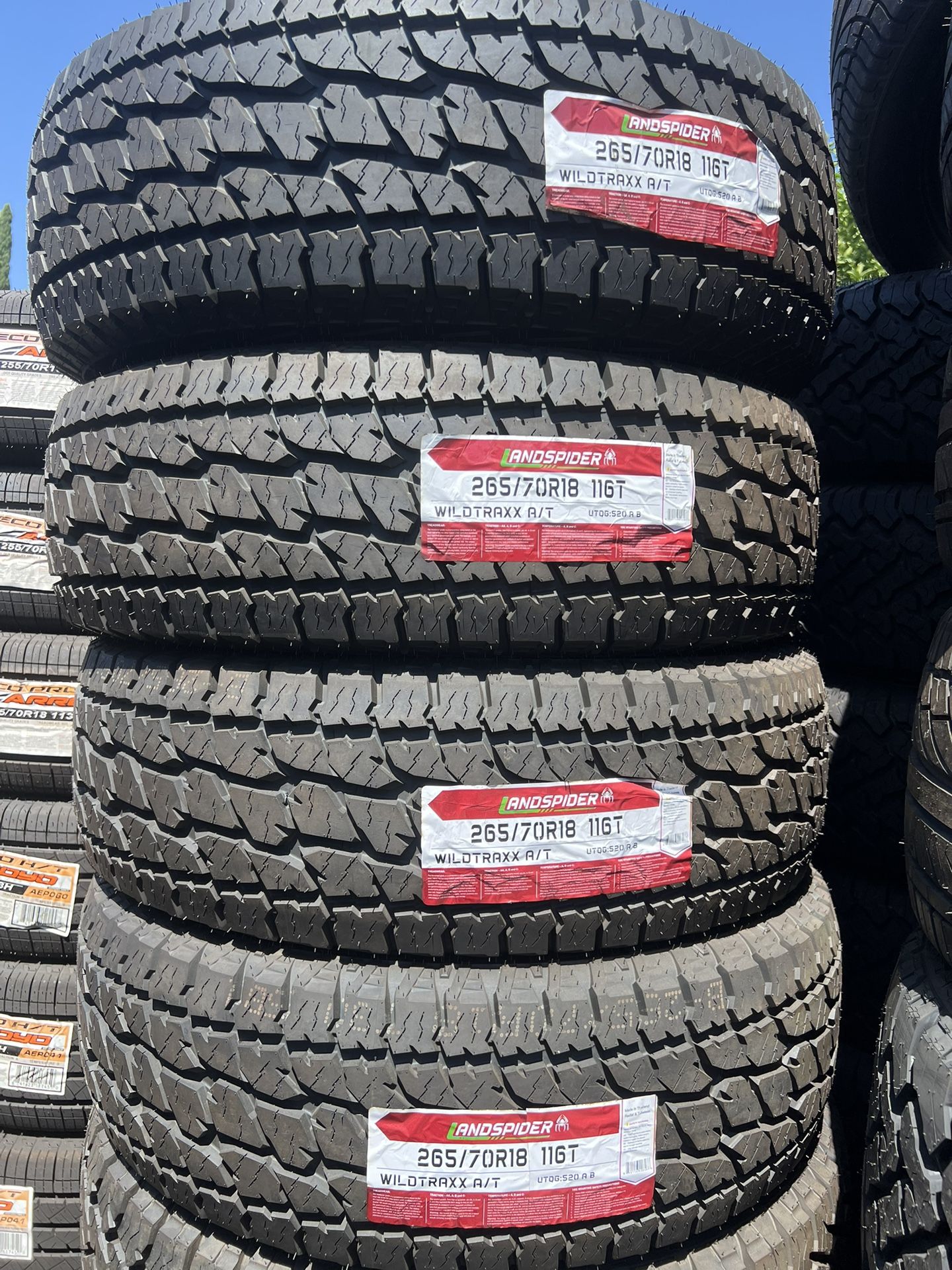 265/70/18 Landspider A/t #4 New Tires Mount & Balance // Set De 4 Llantas Todo Terreno Instaladas Y Balanceadas