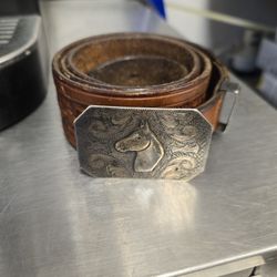 Sterling Silver Horse Head Belt With Buckle