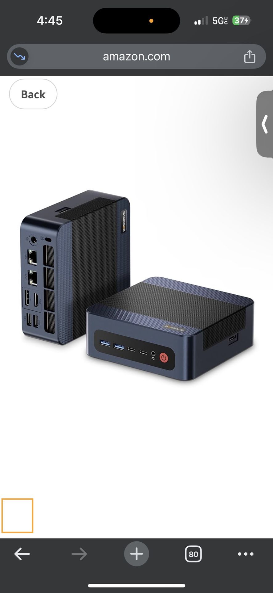Mini Gaming PC M4, Dual 2.5G LAN Ryzen 7 5285Hs Desktop Computers, 32GB DDR5 1TB PCIe4.0 NVMe SSD, Radeon 780M Graphics,Quad Display, Oculink/USB 4.0/