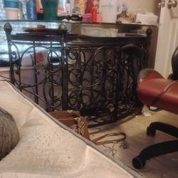 Glass Top Bottle Holder Table 