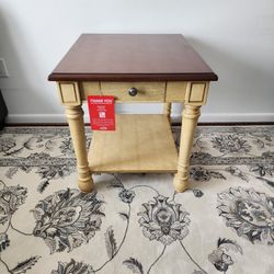 Brand New Two Tone Wood End Table /Side Table 