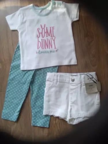 girls bnwt girls shorts with top and leggings age 3-6 months
