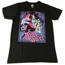 Star Wars Darth Vader Stormtrooper Retro Graphic T-Shirt Men’s Medium Black 