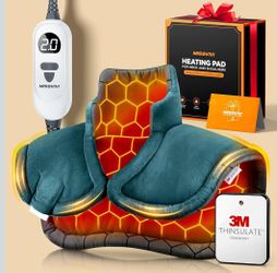 Graphene-Infused Instant Heating Pad with 3M Thinsulate, Ergonomic Weighted Heating Pad for Neck and Shoulders and Back,