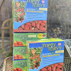 Lot sale! 8- Topsy Turvy Upside Down Strawberry Planters - Brand New In Box! Get a great deal buying the lot!