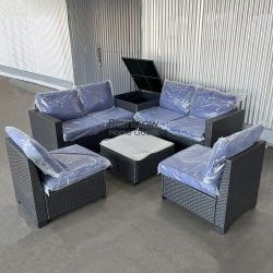 8pc Outdoor Sectional with Storage Patio Furniture Set