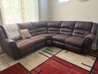 Recliner leather couch