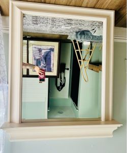 Large Mirror with Shelf and Molded Frame