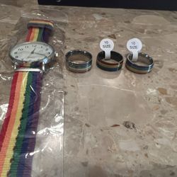 New Rainbow Watch And Three Rings